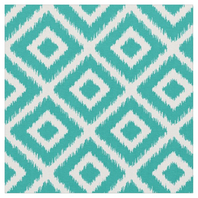 Tissu Diamants turquoises Ikat (Fermer)