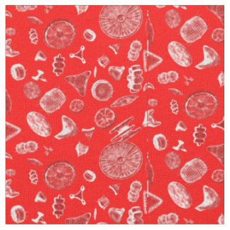 Tissu Diatomées rouge