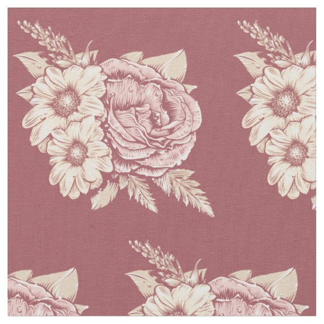 Tissu d'illustration de fleurs (Fermer)