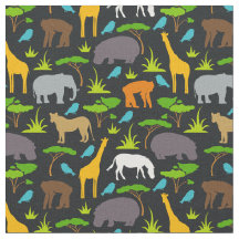 Tissu d'impression d'animaux de safari