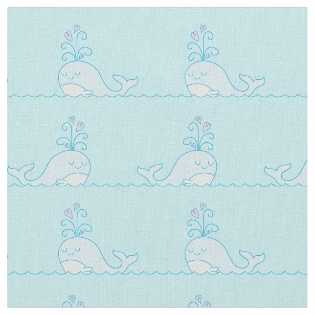 Tissu d'impression de baleine bleu clair (Fermer)