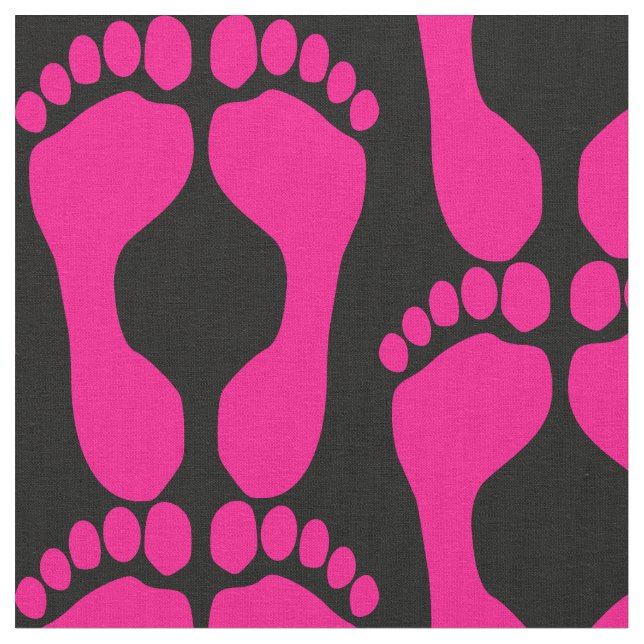 Tissu d'impression de pieds roses (Fermer)