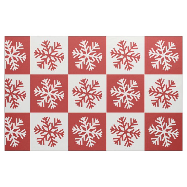 Tissu d'impression en damier blanc rouge (Fat Quarter)