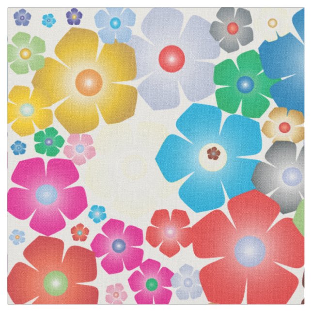 Tissu d'impression fleurs arc-en-ciel (Fermer)
