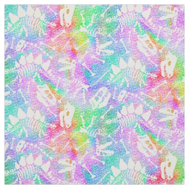 Tissu Dino Bone Dig Rainbow (Échantillon)