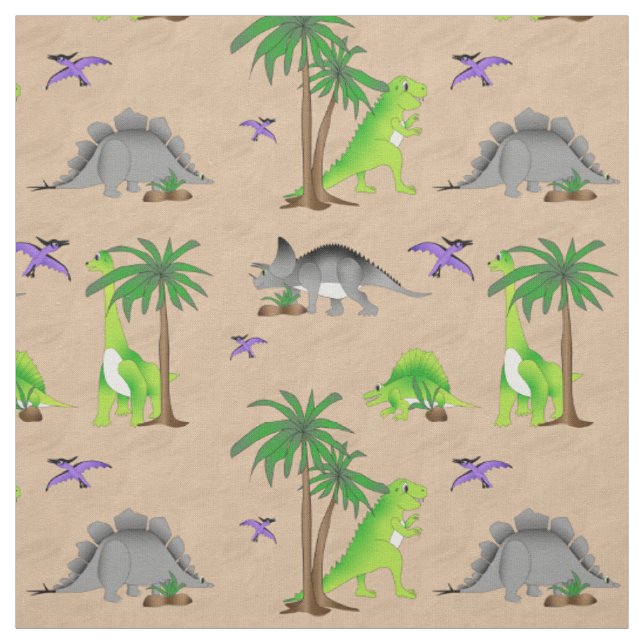 Tissu Dinosaur Land Cute Dino (Échantillon)