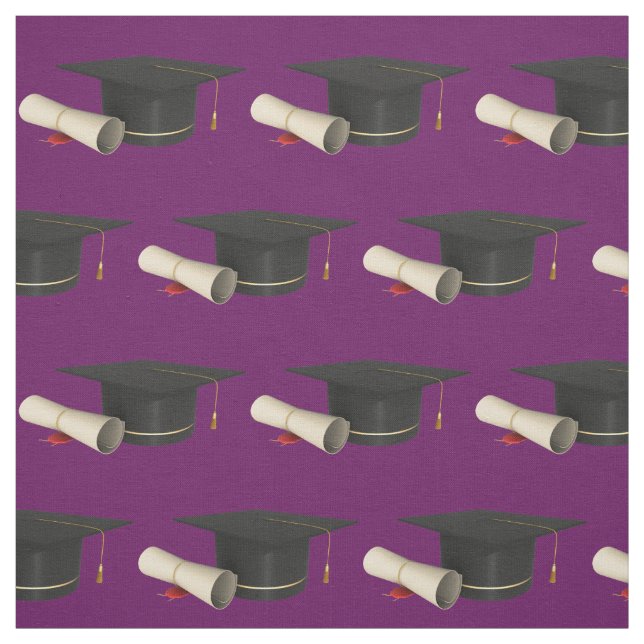 Tissu Diplôme et diplôme en violet (Échantillon)