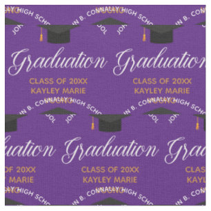 Tissu Diplômé Personnalisé Or Violet de Remise des Diplô