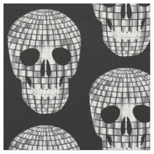 Tissu disco halloween bille miroir crâne