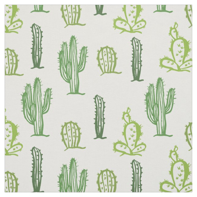 Tissu Divers cactus verts motif (Échantillon)