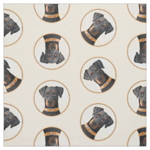 Tissu Doberman Pinscher Peinture Dobie Art Chien Non Déc