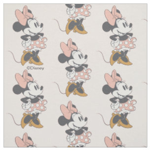 Tissu Douce Minnie Mouse Vintage Charme à pois