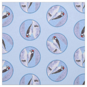 Tissu Downy Pic Aspen Peinture Oiseau Original