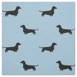 Tissu Doxies Dachsies de motif de silhouettes de chien