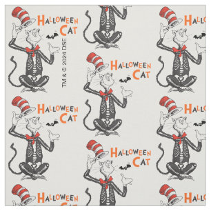 Tissu Dr Seuss   Chat d'Halloween en Casquette