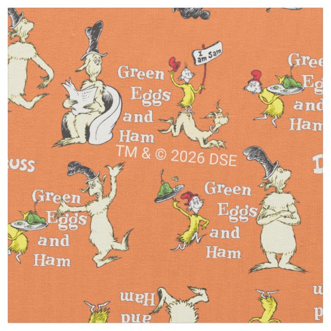 Tissu Dr. Seuss Les Œufs verts au jambon Motif de person (Fermer)