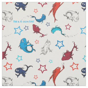 Tissu Dr Seuss   Un poisson deux étoiles de poisson Moti