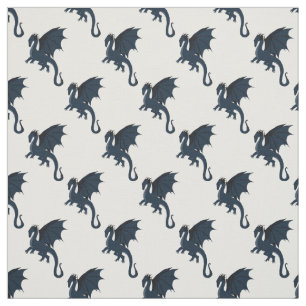 Tissu Dragon bleu