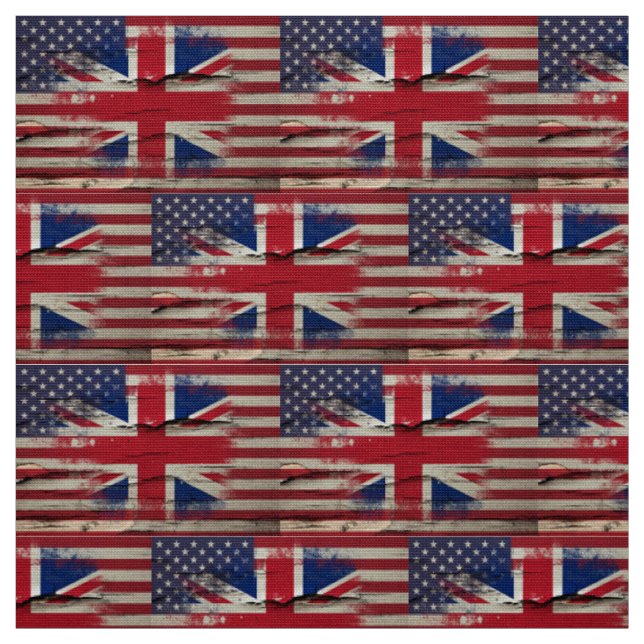 Tissu Drapeau américain britannique de la peinture | de (Échantillon)