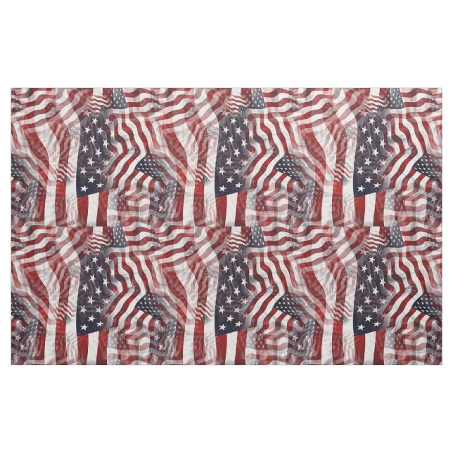 Tissu Drapeau américain Red White Blue Stripes Motif (Fat Quarter)