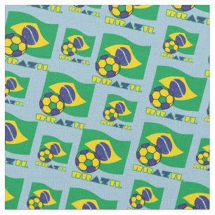 Tissu Drapeau brésilien et ballon de football