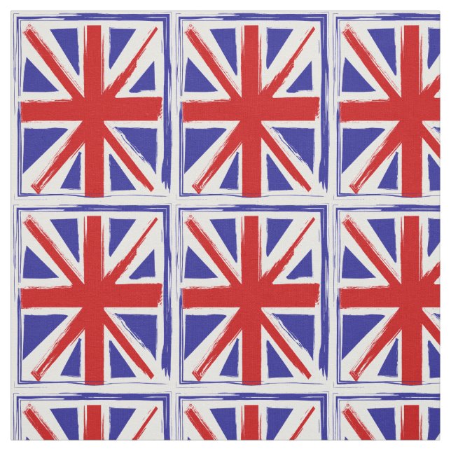 Tissu Drapeau britannique d'Union Jack de style grunge (Échantillon)