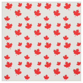 Tissu Drapeau canadien rouge et blanc Motif Feuille d'ér