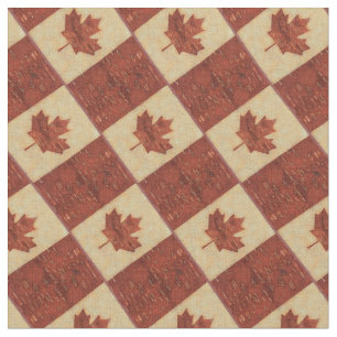 Tissu Drapeau Canadien Sur L'Écorce De Birch Intérieur