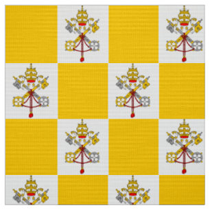 Tissu Drapeau de l'église catholique jaune motif du Vat
