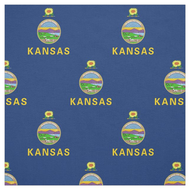 Tissu Drapeau de l'État du Kansas (Échantillon)
