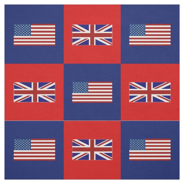 Tissu Drapeau des États-Unis, drapeau du Royaume-Uni sur (Échantillon)