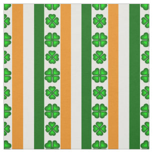 Tissu Drapeau d'Irlande/orange, blanc et vert, shamrock
