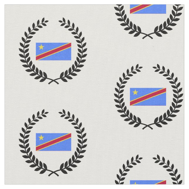 Tissu Drapeau du Congo (Fermer)