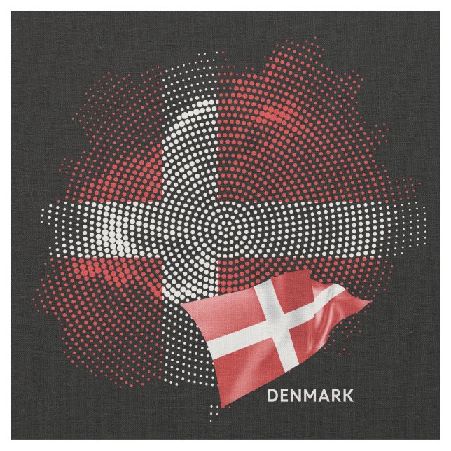 Tissu Drapeau du Danemark (Fermer)