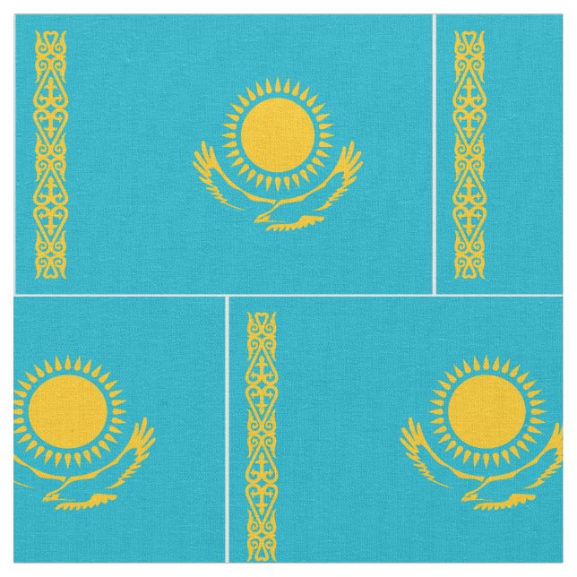 Tissu Drapeau du Kazakhstan (Fermer)