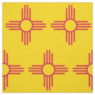 Tissu Drapeau du Nouveau Mexique Zia Sun Motif