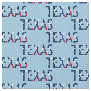 Tissu Drapeau du Texas dans le mot le Texas sur le bleu
