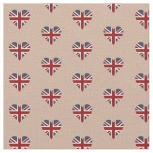 Tissu Drapeau en forme de coeur d'Union Jack