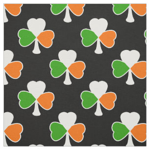 Tissu Drapeau irlandais du motif   de shamrock