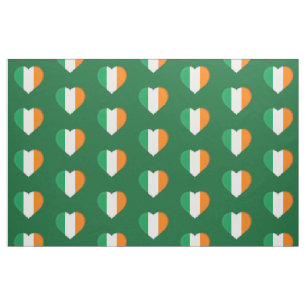 Tissu Drapeau irlandais mignon Coeurs irlandais Motif St
