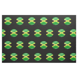 Tissu Drapeau jamaïcain rond brillant