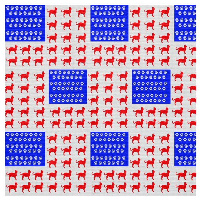 Tissu Drapeau mât et chat (Échantillon)