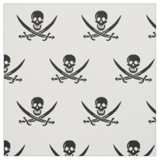 Tissu Drapeau pirate crâne épées croisées