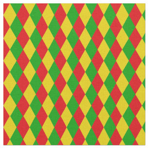 Tissu Drapeau rouge jaune vert jamaïcain Rasta modelé