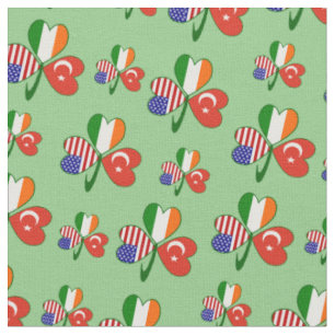 Tissu Drapeaux Américains Irlandais Turcs Trèfle Personn