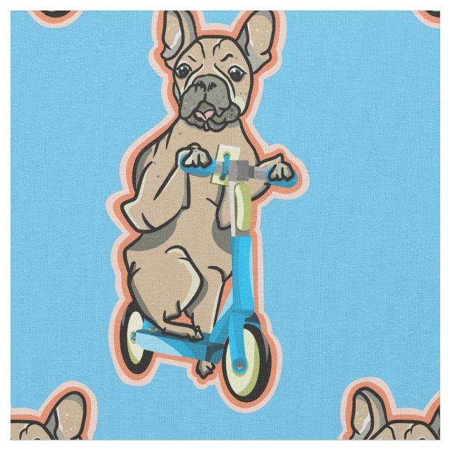 Tissu Drôle chien français (Fermer)