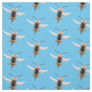 Tissu Drôle dessin animé de guêpe à cornet en colère