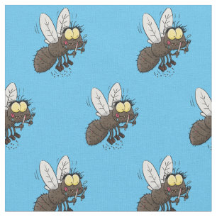 Tissu Drôle dessin animé d'insecte de la mouche à cheval