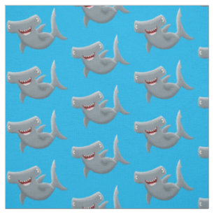 Tissu Drôle mignon requin marteau dessin animé