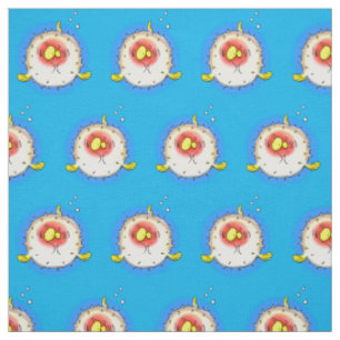 Tissu Drôle poisson poivron porc-épic caricature poisson